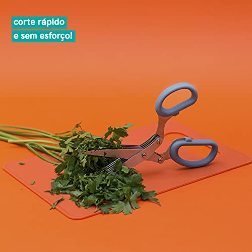 Tesoura de Cozinha para Temperos Azul - Oikos