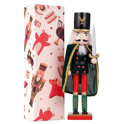 COMBIUBIU 38 cm Nussknacker Figuren Holz Nussknacker Soldaten,Traditionelle Weihnachten Nussknacker Figuren Deko aus Kiefernholz für Zuhause Weihnachtsdekoration Weihnachtsschmuck, (Schwarz) COMBIUBIU 38 cm Nussknacker Figuren Holz Nussknacker Soldaten,Traditionelle Weihnachten Nussknacker Figuren Deko aus Kiefernholz für Zuhause Weihnachtsdekoration Weihnachtsschmuck, (Schwarz)