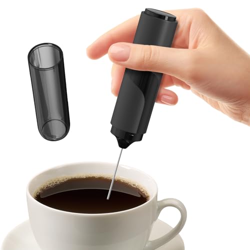 Leche Frother Electric Handheld | Mezclador de café portátil | Espumas de leche recargada para latte matcha cappuccino | Cabezal de acero inoxidable de 22.5x3.5cm de acero inoxidable