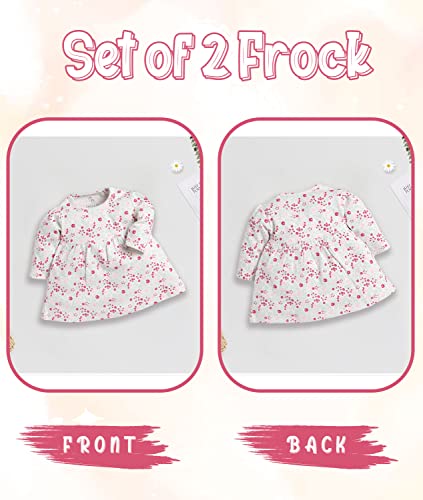 Image of BABY GO Full Sleeve Regular Round Neck A Line Frocks for Baby Girls (Pack of 2)