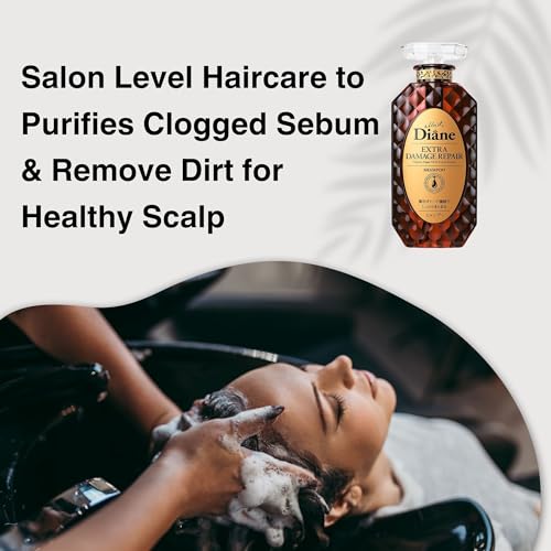 Moist Diane Hair Repair Shampoo and Conditioner for Women & Men, Argan Oil Shampoo and Conditioner Set with Herbal Oils, Collagen, Keratin& Ceramides in Japan, Silicone& Sulfate Free DAMAGE REPAIR