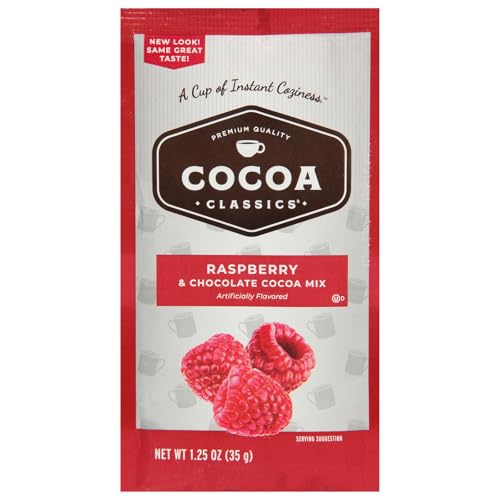 Cocoa Classics Raspberry & Chocolate Cocoa Mix, Kosher, Gluten Free, 1.25 Ounce (Pack of 12)