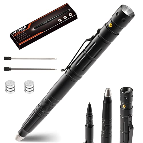 Gifts for Men,Tactical Pen,Cool gadgets with Glass Breaker,LED Flashlight,Ballpoint Pen,Survival Tools for Everyday Carry,Tools for Women and Men,Unique Birthday gifts