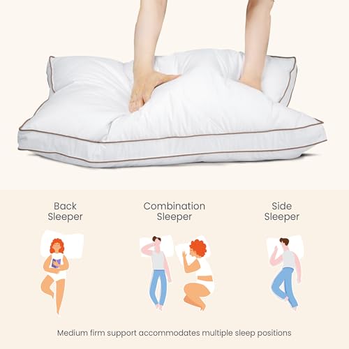 Oreiller plumes hypoallergénique Deodar | Lot de 2 lavables housse coton - 7