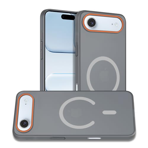 Image of AESTMO iPhone 17 Air Back Cover | Slim Hard Shell | Matte Frosted Hard Back Translucent Back Cover for iPhone 17 Air (Compatible with MagSafe Accessories, Black)