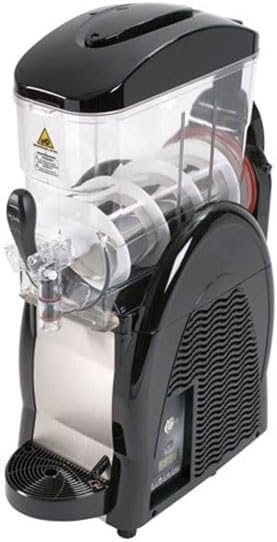 Adcraft SGM-1 Granita Frozen Beverage Machine, black, with a clear 3-gallon hopper and dispensing tap.