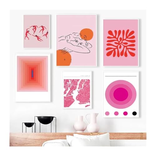 Cuadro para decoracion del hogar mapa rosa abstracto sin marco de 21x30 5