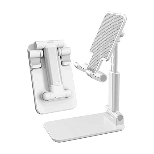 Calistouk - Soporte de silicona para teléfono móvil (ángulo de altura ajustable, para carga de escritorio, teléfono móvil, tableta, para teléfonos móviles, PC, tabletas, color blanco