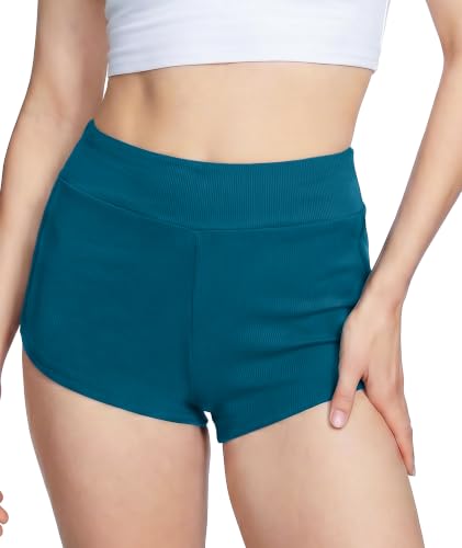 Image of LazyCozy Bamboo Viscose Sleep Shorts for Women, Soft Dolphin Lounge Shorts | Comfy Y2K Micro Mini Pajama Shorts, Lightweight Booty Shorts, Summer Pj Shorts, Knit Workout Shorts