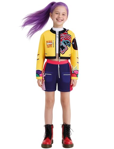 Girls Demon Pop Singer Hunters Costume 3-14 Years Stage Dance Idol Cosplay Outfit, Kids Halloween Costumes4