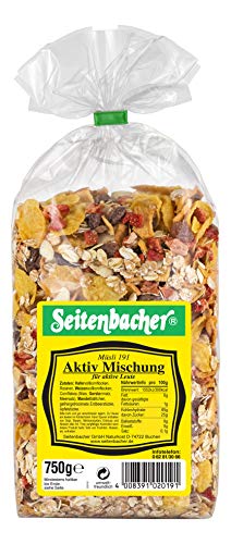 Seitenbacher Müsli Aktiv-Mischung I Vollkorn I Cornflakes I Erdbeeren I (1 x 750 g)