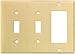EATON 2173V-BOX Arrow Hart 2173 Combination Decorative Standard Wall Plate, 3 Gang, 4-1/2 in L X 6.37 in W, Ivory