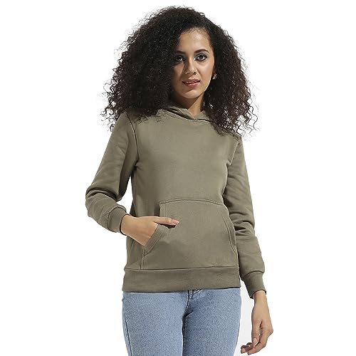 Image of PINACOLADA Women's Pullover Hoodie with Kangaroo Pockets for Casual Wear | Hooded Neck | Long Sleeve | Drawstring Closure | Cotton Sweatshirt Crafted with Comfort Fit for Everyday Wear