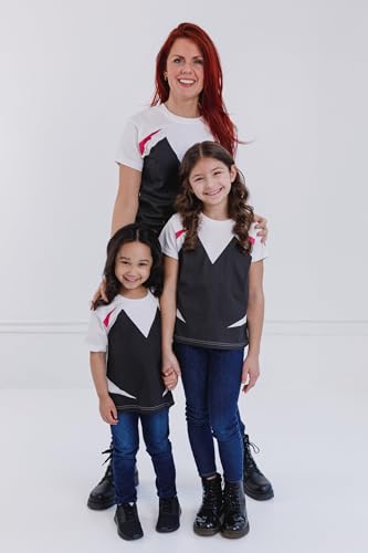 Marvel Spider-Verse Little Girls' Costume Short Sleeve Graphic Tee White Ghost 7-8 - image 2