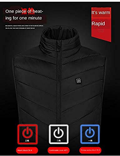 Chaleco calefactable para evitar el frío corporal abrigo térmico lavable USB rojo M 4