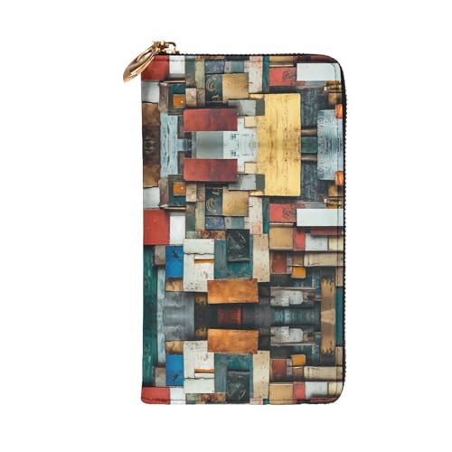 Portefeuille en cuir long porte-cartes de crédit pour rangement documents de voyage