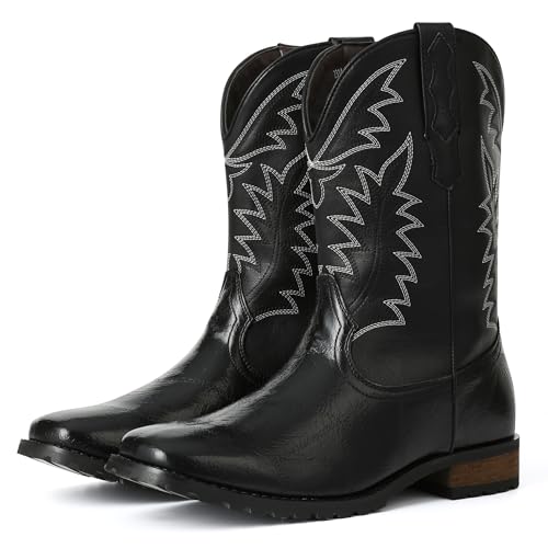 Image of SaraIris Mens Brown Cowboy Western Working Round Toe Pull On Cowgirl Boots