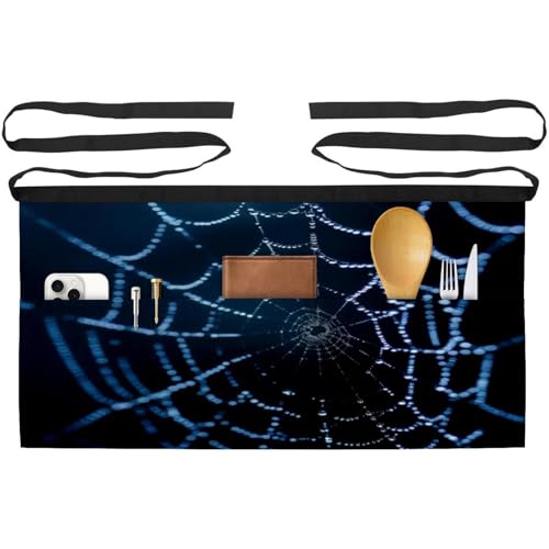 Demi-tablier court multicolore à 3 poches pour serveur de bistrot et cuisine créative