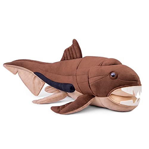 lilizzhoumax Dunkleosteus Peluche 60cm/23”, Pescado Dunkleosteus Peluche Lindas muñecas de Relleno de roedores, Lindo Dunkleosteus Peluche Suave Relleno Juguetes De Animales Salvajes