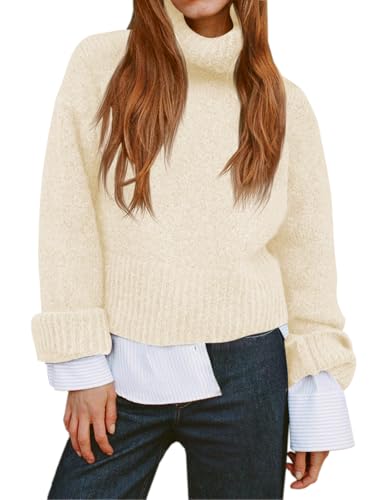 Saodimallsu Womens Turtleneck Fuzzy Sweaters Long...