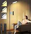 LanSuper Light Therapy Lamp, 10000 Lux UV-Free Happy Therapy Lamp, Full Spectrum Sunlight Lamp with Remote Control, Light Therapy Floor Lamp with 10 Color Temperature & 6 Brightness & Timer-Black