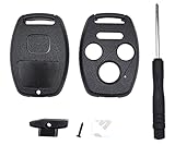 Horande Keyless Entry Key Fob Case Shell fit for Honda 2003-2007 Accord 2005-2006 CR-V Ridgeline Civic Remote Control Key 4 Buttons Replacement Car Key Casing Blank Without Blade