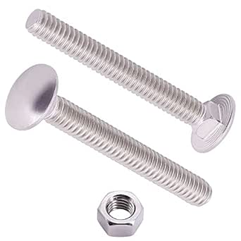 M8 X 45mm Carriage Bolt Kit, 8 Set Includes Washers And Nuts - Zinc Plated