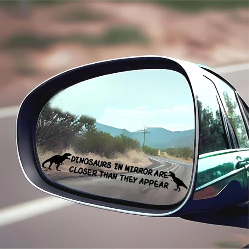 Image of Dinosaurs Car Vinyl Sticker T-Rex Car Bumper Stickers Cute Dino Car Decals Funny Car Bumper Decal for Laptop Car Window Glass Black Dinosaur Quote Letters Sticker for Men Women Adult Kid