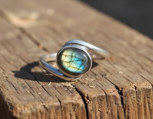 Image of 55Carat Choose Your Color Natural Gemstone Silver Statement Rings for Gift Corssover Style Size 5 to 12