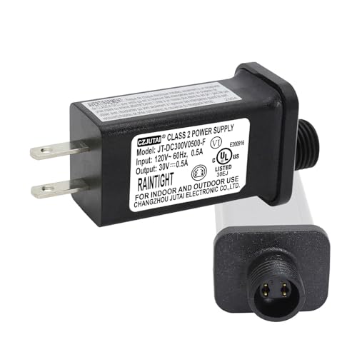 PremierAdapter 30V 15W Power Supply, Transformer for CZJUTAI JT-DC300V0500-F IP44 30V15W /12W /9W /7.2W /6W /4.5W /3.6W for Christmas Lighting,Projector Light,Lawn Lamp,Inflatable Device (1)