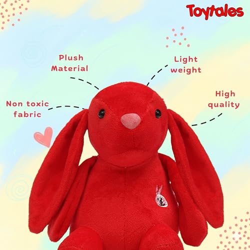 Image of TOYTALES Soft Toy Combo Red Rabbit & White Sitting Dog Plush Stuffed Toys for Kids