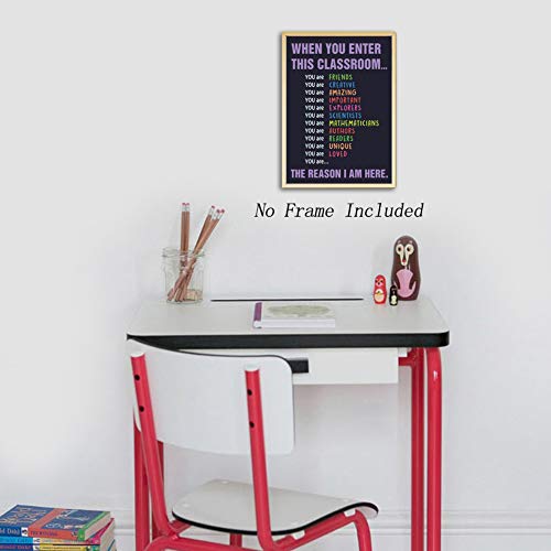 Image of CHDITB Unframed Classroom Art Print Classroom Rules Colorful Learning Lettering Painting, Set of 1(12 inch x16 ) Inspirational Educational Supplies Canvas Poster for Classroom Kids Room School Decor