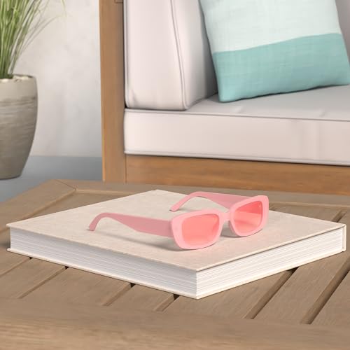 Image of BUTABY Rectangle Sunglasses for Women Retro Driving Glasses 90's Vintage Fashion Narrow Square Frame UV400 Protection
