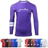 Gold BJJ Foundation Ranked Rashguard - No-Gi und Gi Jiu Jitsu Rash Guard - Violett - Medium
