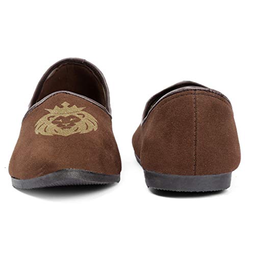 Image of YUVRATO BAXI Men's Suede Material Fashionable Casual Punjabi Jutti, Nagra and Mojari