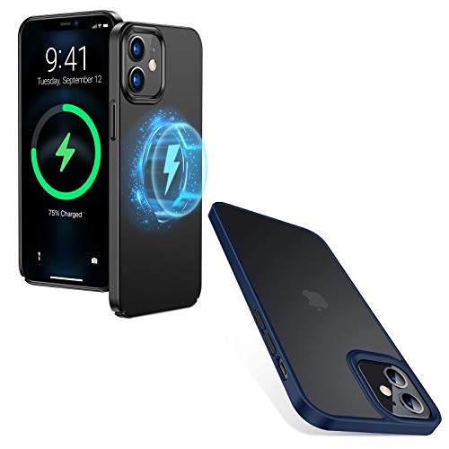 TORRAS Magnetic Slim Fit Designed for iPhone 12 Case/iPhone 12 Pro Case Ultra Thin Durable Protection Hard Silky Matte Finish Compatible with MagSafe iPhone 12 Case 6.1'', Graphite Black