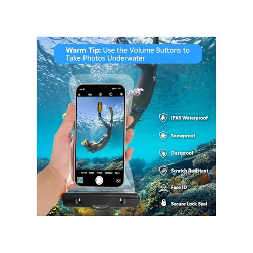 Image of Waterproof Pouuch for Mobile Phone & Rainproof Pouch for Mobile iPhone, Samsung, One Plus Mobile Compatible (Multicolor) (Waterproof Pouch Pack-of-2)
