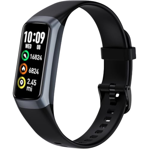 Fitness Tracker with Heart Rate Monitor, Smart Watch Activity Tracker Pedometer Sports Bracelet with Calorie Counter, Sleep Monitor Wristband with IP68 Waterproof for Teens Women Men (Black)