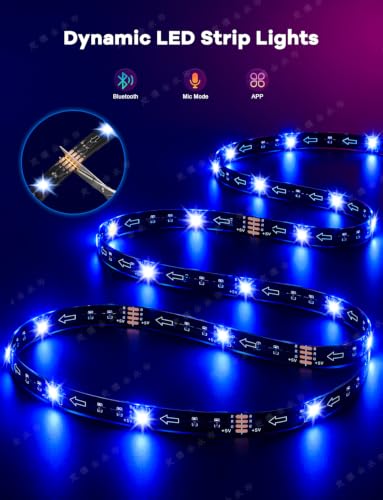 Image of MATICOD LED Lights for TV, 13.1ft TV Lights for 45-60in, Music Sync Color Changing Tv Backlight with Bluetooth Smart App Remote Control, USB Powered RGB 5050 RGB Strip Light for Xmas Decor