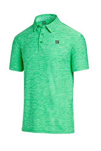 Three Sixty Six Golf Shirts for Men - Dry Fit Short-Sleeve Polo, Athletic Casual Collared T-Shirt Green