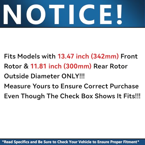 Image of Detroit Axle - Brake Kit for 2015-2023 Mercedes-Benz C300, 2016-2018 C350e 2015 C400, Drilled & Slotted Brake Rotors Ceramic Brakes Pads Replacement : 13.46 inch Front & 11.81 inch Rear Rotors