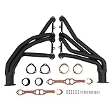 Black Thermal Coated Exhaust Headers 1 5/8 Inch Primaries 2.5 Inch Collectors Steel Fits 1973-1987 Chevy GMC C10 K10 C20 K20 C30 K30 Blazer Suburban Jimmy Small Block Chevy Truck 2WD 4WD V8