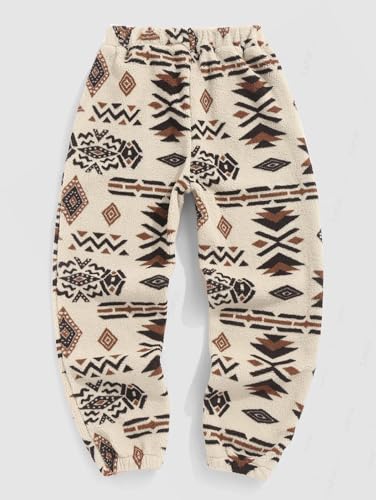 ZAFUL Men's Fluffy Teddy Beam Feet Pants Plush Warm Soft Pajama Pants Winter Cozy Fleece Baggy Lounge Trouser Sleepwear2