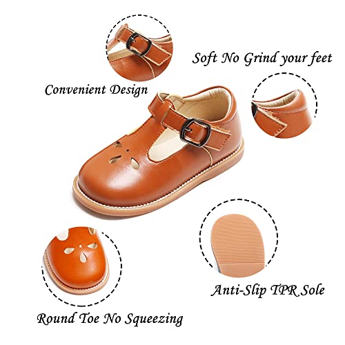 Image of Kiderence Toddler Girl Mary Jane School Uniform Dress Shoes Oxford Flats | Wide Toe Box Great Comfort for Student Shoe and Flower Girl Shoe for Wedding, Parties, Church