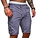 Cindeyar Herren Shorts Sommer Chino Jeans Kurze Hosen Stretch Jogger Cargo Shorts Slim-Fit (M, 175Grau)