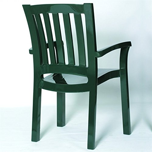 Atlin Designs 4 Piece Patio Outdoor Dining Arm Chair, Commercial Grade Resin Outdoor Furniture Set In Dark Green, Heavy Duty Stackable Chairs #TOP1