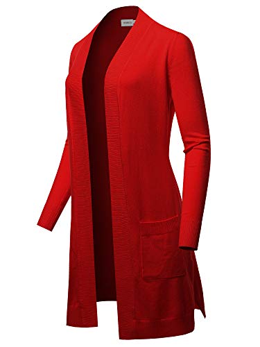 Image of STARJJ Womens Soft Stetchy Knit Longline Open Front Sweater Cardigan with Pockets (S-3X)