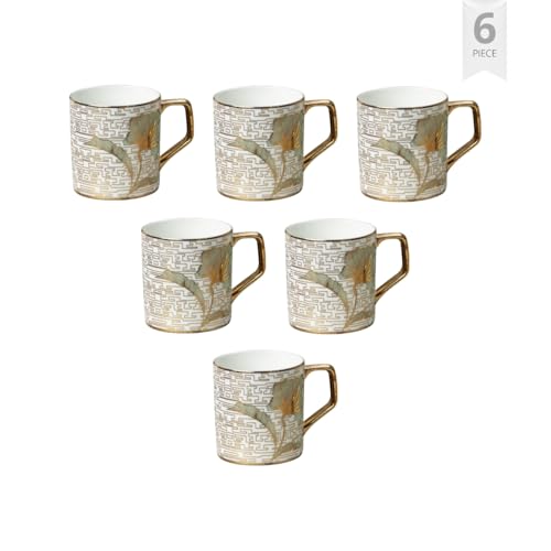 Image of Clay Craft Fine Ceramic Director Coffee Mug Set of 6-215 Ml Each, Mugs for Coffee, Cups Set, Ideal for Gifting, Perfect for Home & Office, Elegant Ceramic Tea Cup Set (E613)