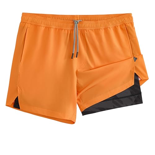 Image of maamgic Mens 5 inch Gym Running Shorts for Men 2 in 1 Quick Dry Workout Athletic Shorts