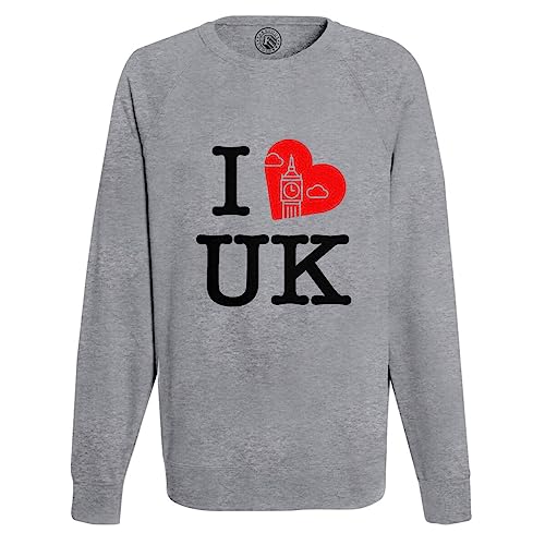 Sweatshirt Homme I Love UK en coton confortable pour voyage en Angleterre